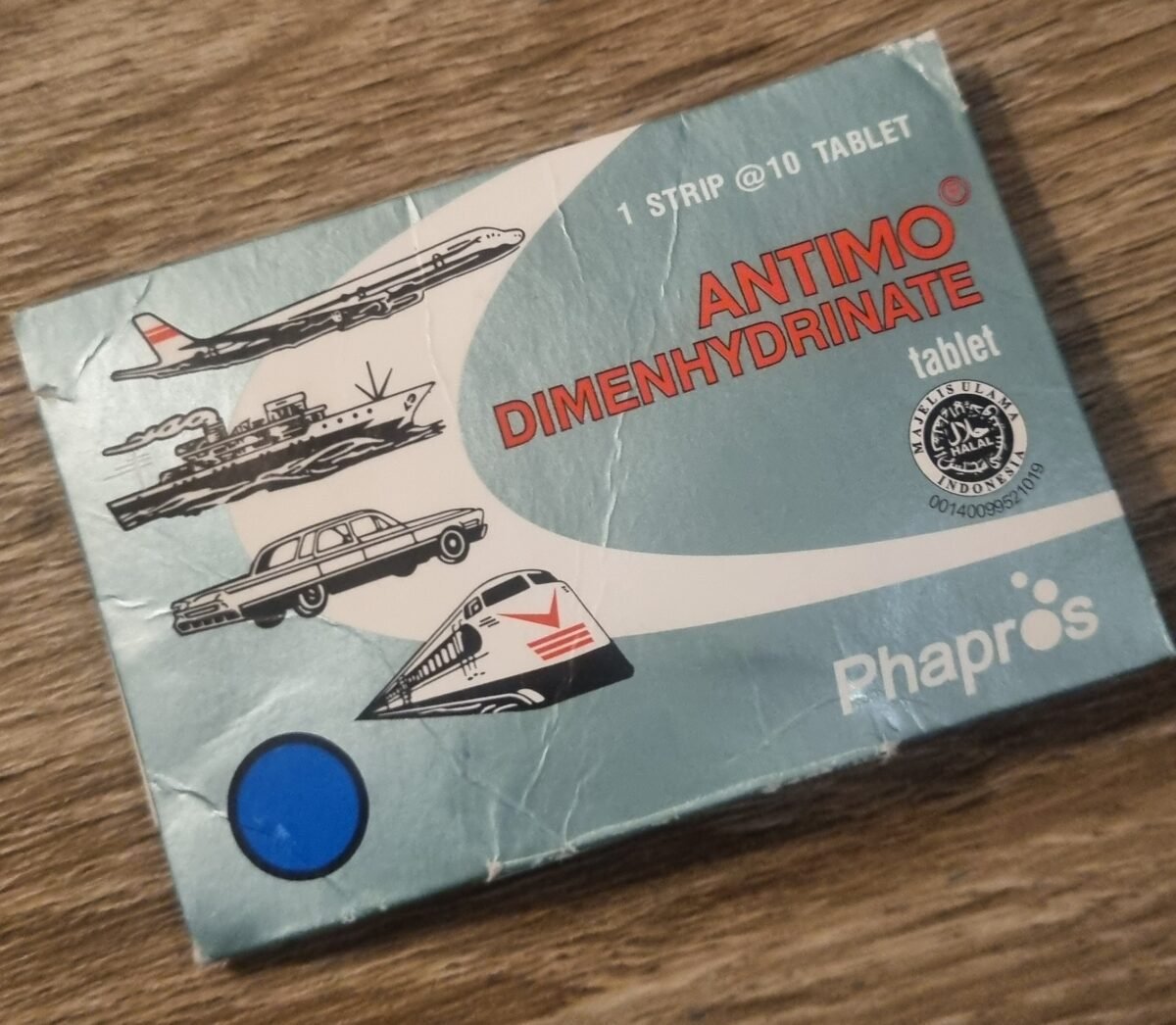 Antimo tablets for seasickness Bali